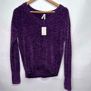 NWT Mudd Women’s Purple long sleeved Sweater Size XXS